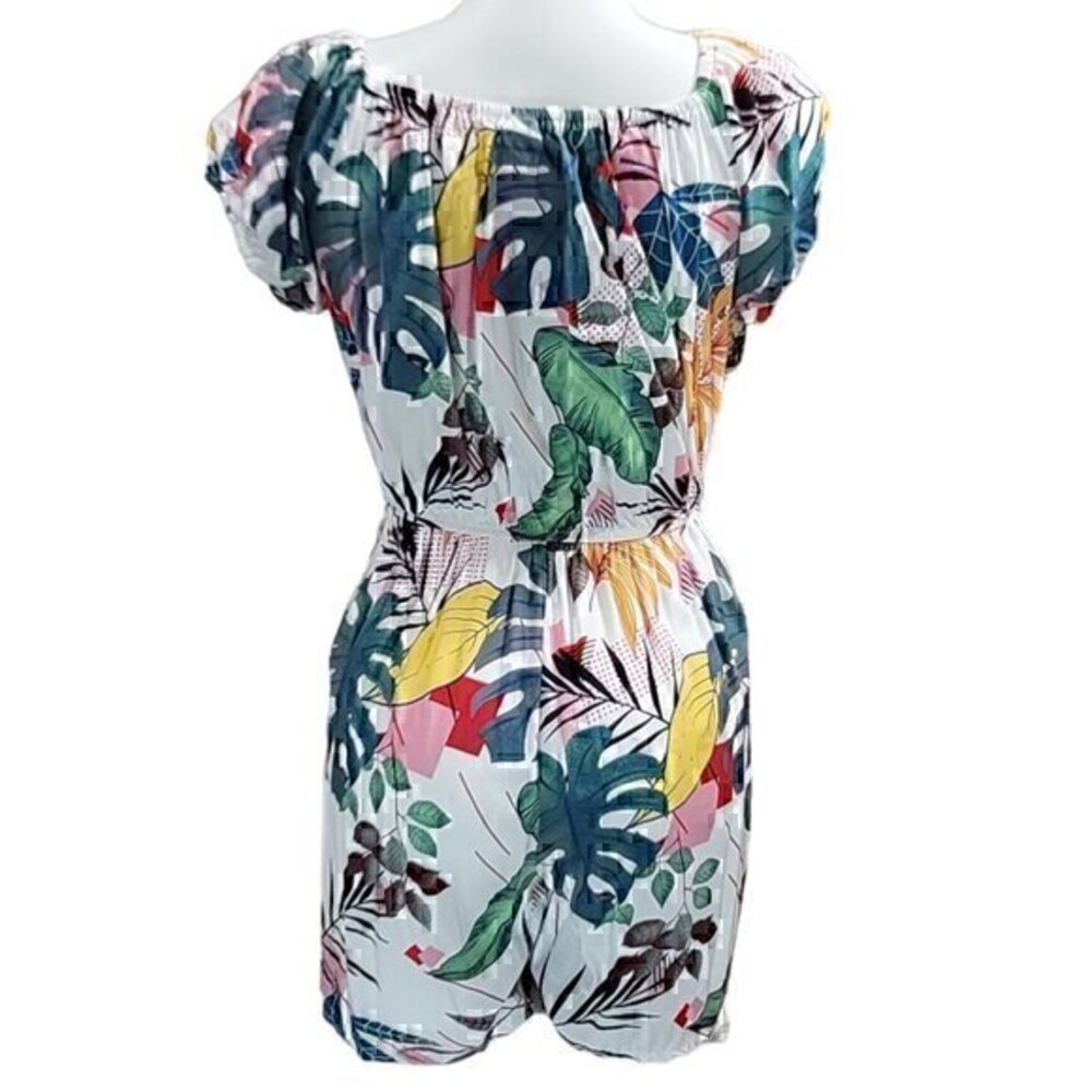 Women's Silk Romper Playsuit Shorts L/XL Multicolor - Picture 5 of 9